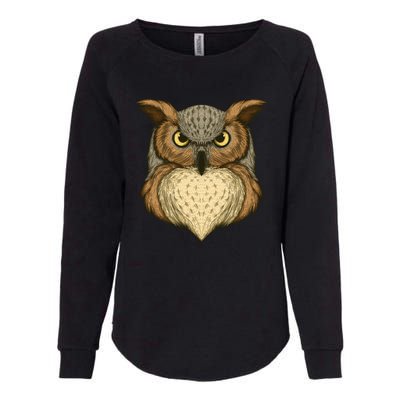 Owl Illustration Womens California Wash Sweatshirt