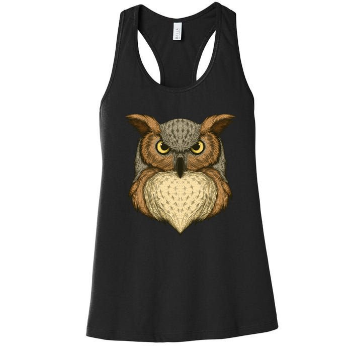 Owl Illustration Women's Racerback Tank