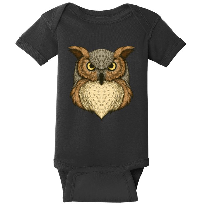 Owl Illustration Baby Bodysuit