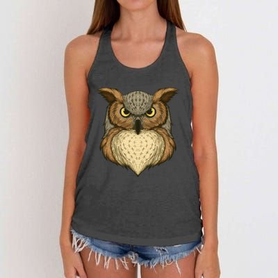 Owl Illustration Women's Knotted Racerback Tank