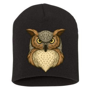 Owl Illustration Short Acrylic Beanie