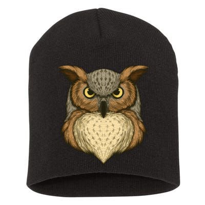 Owl Illustration Short Acrylic Beanie