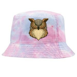 Owl Illustration Tie-Dyed Bucket Hat