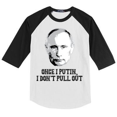 Once I Putin I Don't Pull Out Funny Russia Kids Colorblock Raglan Jersey