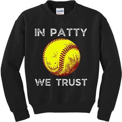 Oklahoma In Patty We Trust Softball Boomer Kids Sweatshirt