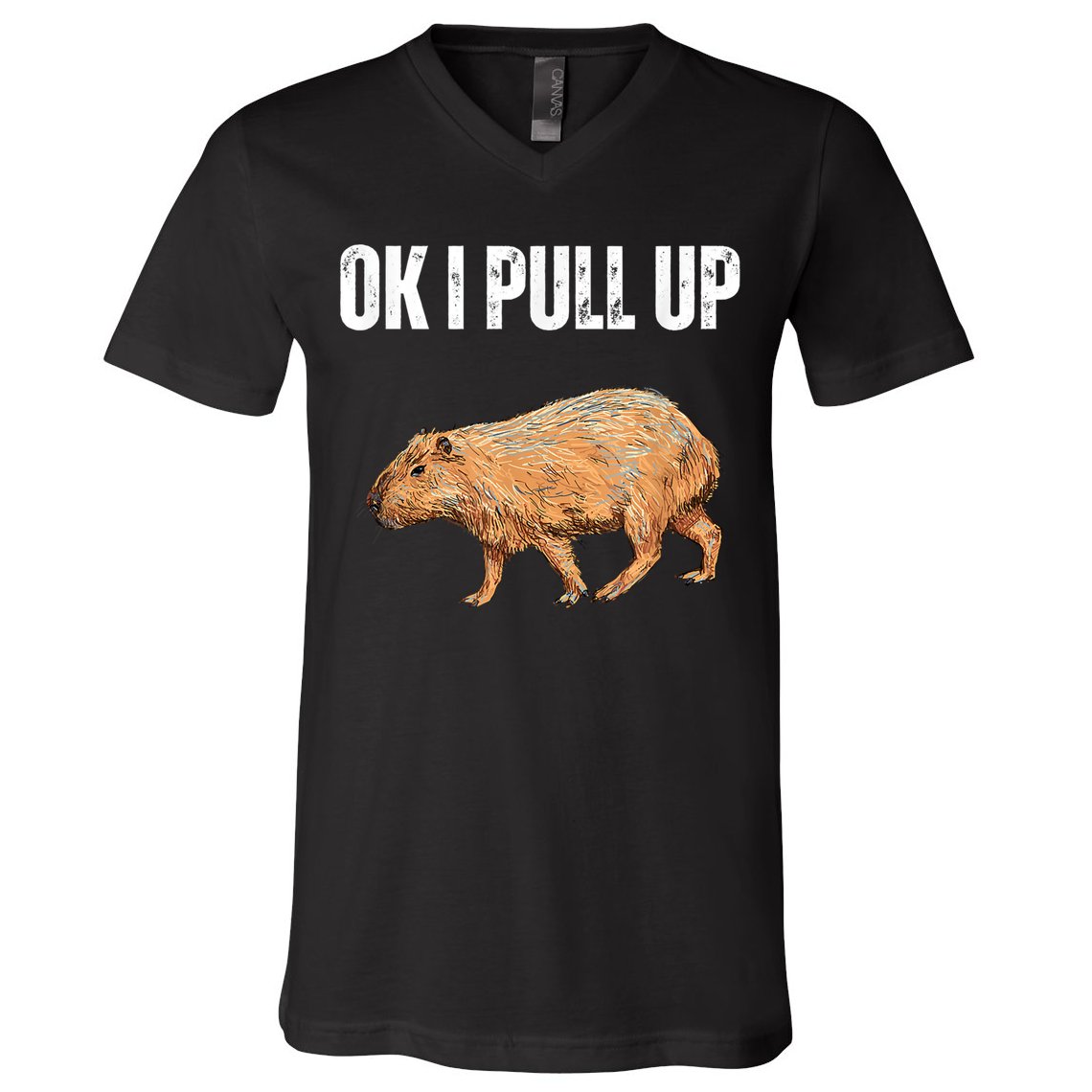 Ok I Pull Up Capybara Shirt Funny Capybara Meme Ok I Pull Up V-Neck T-Shirt