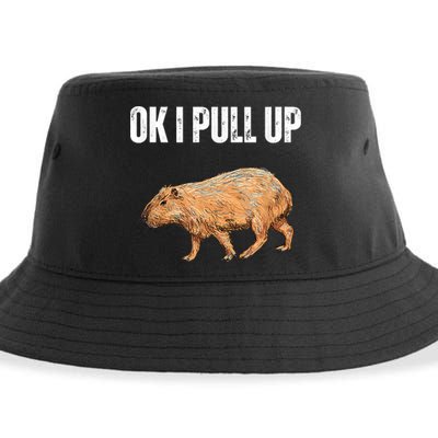 Ok I Pull Up Capybara Shirt Funny Capybara Meme Ok I Pull Up Sustainable Bucket Hat