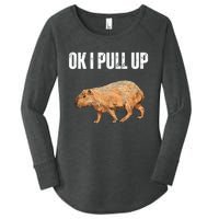 Ok I Pull Up Capybara Shirt Funny Capybara Meme Ok I Pull Up Women's Perfect Tri Tunic Long Sleeve Shirt