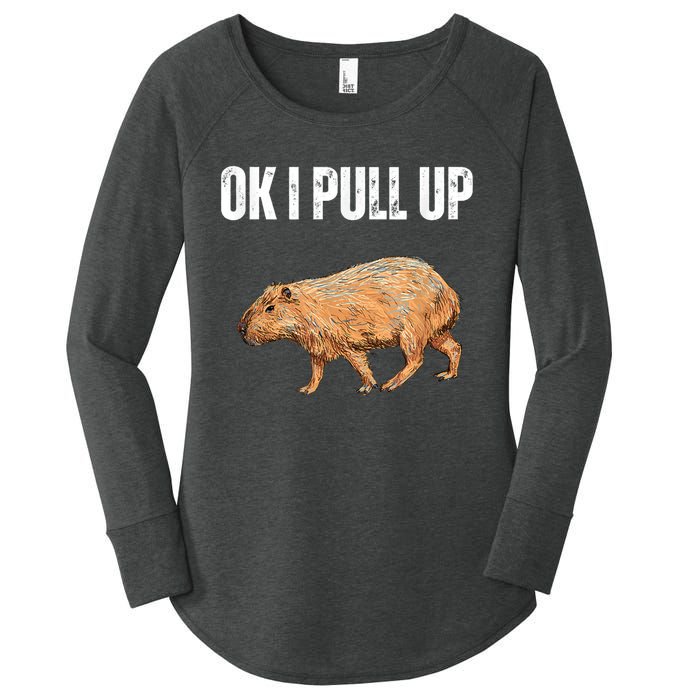 Ok I Pull Up Capybara Shirt Funny Capybara Meme Ok I Pull Up Women's Perfect Tri Tunic Long Sleeve Shirt