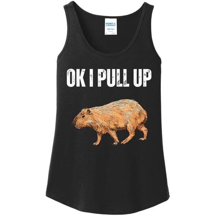 Ok I Pull Up Capybara Shirt Funny Capybara Meme Ok I Pull Up Ladies Essential Tank