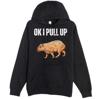 Ok I Pull Up Capybara Shirt Funny Capybara Meme Ok I Pull Up Premium Pullover Hoodie
