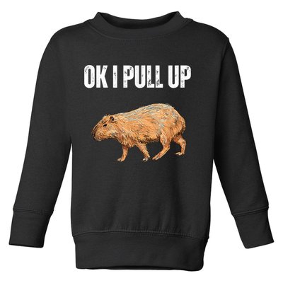 Ok I Pull Up Capybara Shirt Funny Capybara Meme Ok I Pull Up Toddler Sweatshirt