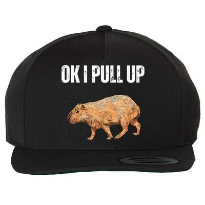 Ok I Pull Up Capybara Shirt Funny Capybara Meme Ok I Pull Up Wool Snapback Cap