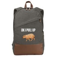 Ok I Pull Up Capybara Shirt Funny Capybara Meme Ok I Pull Up Cotton Canvas Backpack