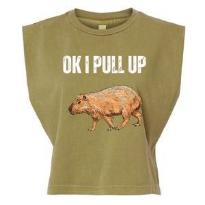 Ok I Pull Up Capybara Shirt Funny Capybara Meme Ok I Pull Up Garment-Dyed Women's Muscle Tee