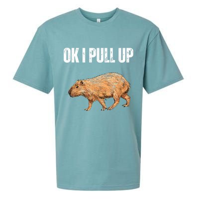Ok I Pull Up Capybara Shirt Funny Capybara Meme Ok I Pull Up Sueded Cloud Jersey T-Shirt