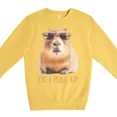 Ok I Pull Up Capybara Premium Crewneck Sweatshirt