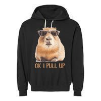 Ok I Pull Up Capybara Garment-Dyed Fleece Hoodie
