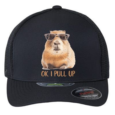Ok I Pull Up Capybara Flexfit Unipanel Trucker Cap