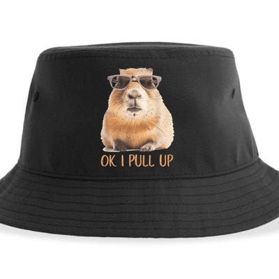 Ok I Pull Up Capybara Sustainable Bucket Hat
