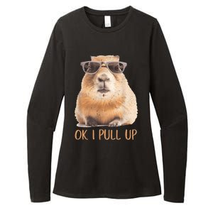 Ok I Pull Up Capybara Womens CVC Long Sleeve Shirt