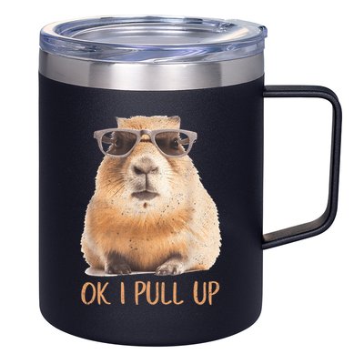 Ok I Pull Up Capybara 12oz Stainless Steel Coffee Mug