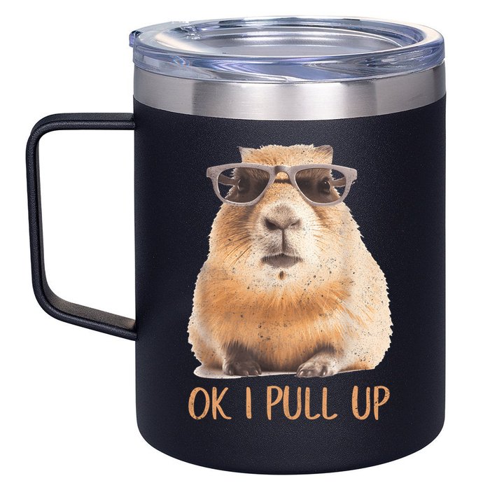 Ok I Pull Up Capybara 12oz Stainless Steel Coffee Mug