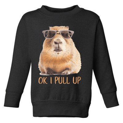 Ok I Pull Up Capybara Toddler Sweatshirt