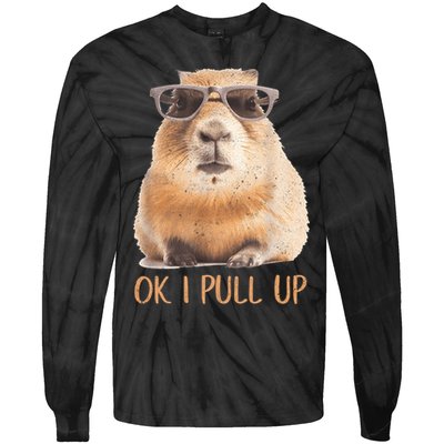 Ok I Pull Up Capybara Tie-Dye Long Sleeve Shirt