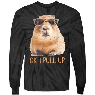 Ok I Pull Up Capybara Tie-Dye Long Sleeve Shirt