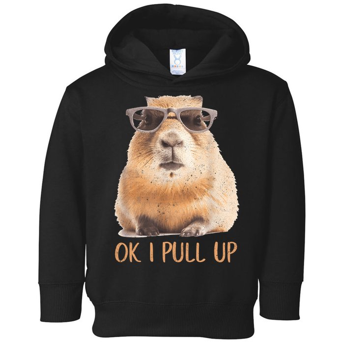 Ok I Pull Up Capybara Toddler Hoodie