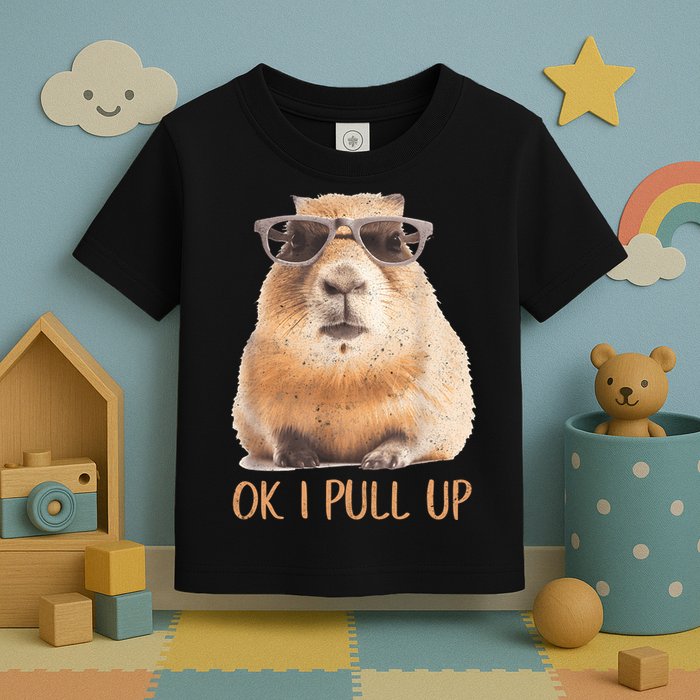 Ok I Pull Up Capybara Toddler T-Shirt