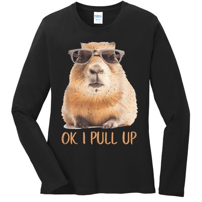 Ok I Pull Up Capybara Ladies Long Sleeve Shirt