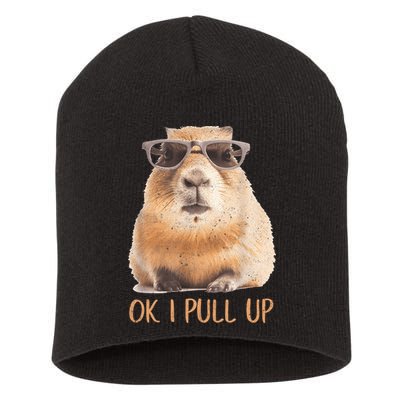 Ok I Pull Up Capybara Short Acrylic Beanie