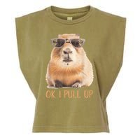 Ok I Pull Up Capybara Garment-Dyed Women's Muscle Tee