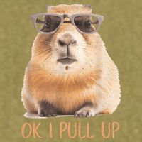 Ok I Pull Up Capybara Garment-Dyed Women's Muscle Tee