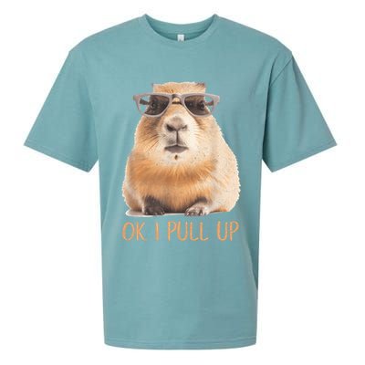 Ok I Pull Up Capybara Sueded Cloud Jersey T-Shirt