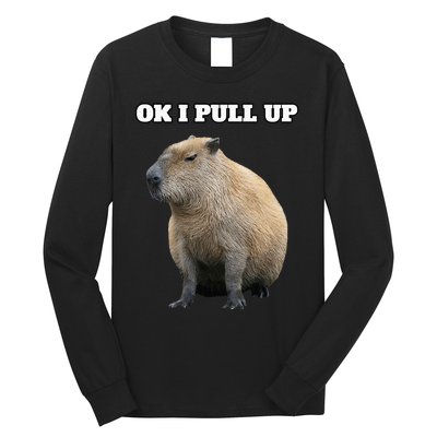 Ok I Pull Up Capybara Long Sleeve Shirt