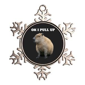 Ok I Pull Up Capybara Metallic Star Ornament