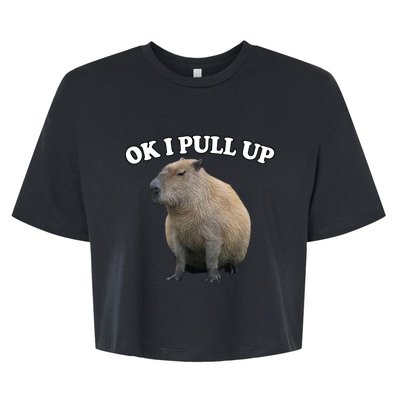 Ok I Pull Up Capybara Bella+Canvas Jersey Crop Tee