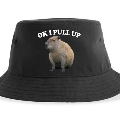 Ok I Pull Up Capybara Sustainable Bucket Hat