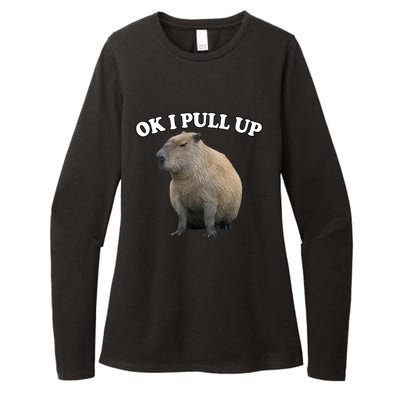 Ok I Pull Up Capybara Womens CVC Long Sleeve Shirt