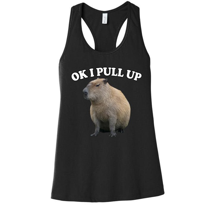 Ok I Pull Up Capybara Women's Racerback Tank