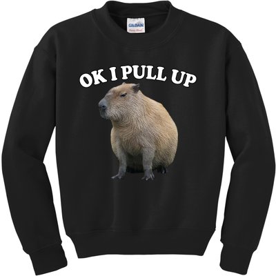 Ok I Pull Up Capybara Kids Sweatshirt