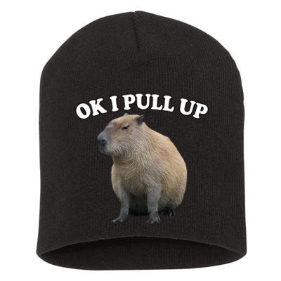 Ok I Pull Up Capybara Short Acrylic Beanie