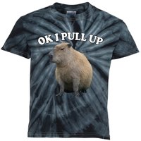 Ok I Pull Up Capybara Kids Tie-Dye T-Shirt