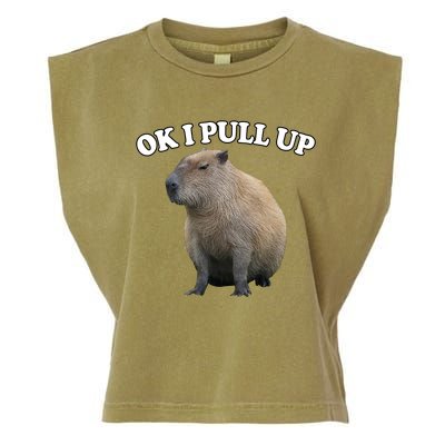 Ok I Pull Up Capybara Garment-Dyed Women's Muscle Tee