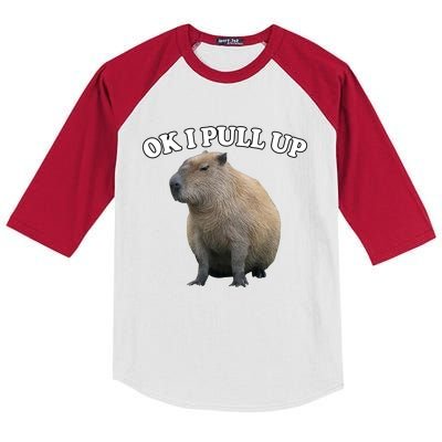 Ok I Pull Up Capybara Kids Colorblock Raglan Jersey