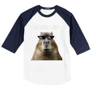 Ok I Pull Up Capybara Baseball Sleeve Shirt