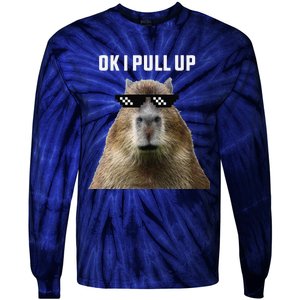 Ok I Pull Up Capybara Tie-Dye Long Sleeve Shirt